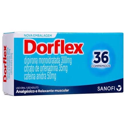 DORFLEX DIPIRONA, ORFENADRINA E CAFEINA 300MG+35MG+50MG C/36 COMP SANOFI
