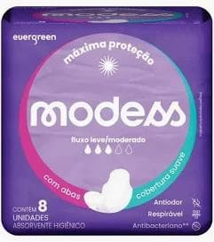 ABSORVENTE MALHA SUAVE C/ABAS MODESS 8 UND